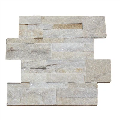 Pierre de rebord Tetris naturelle en quartzite ivoire